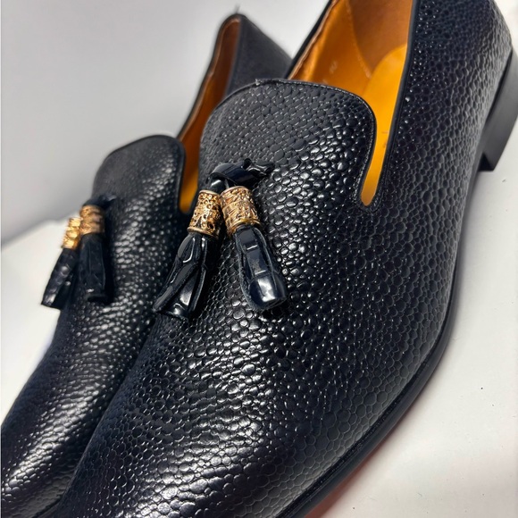 John Foster Other - RARE | John Foster Black Pebble Grain Luxury Tassel Loafers | US 7.5 (EU 40)